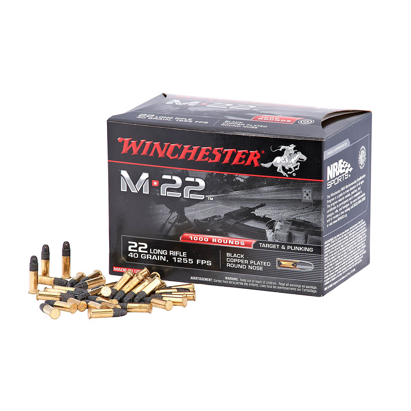 Winchester M22 .22 Long Rifle 40-Grain Rimfire Ammunition