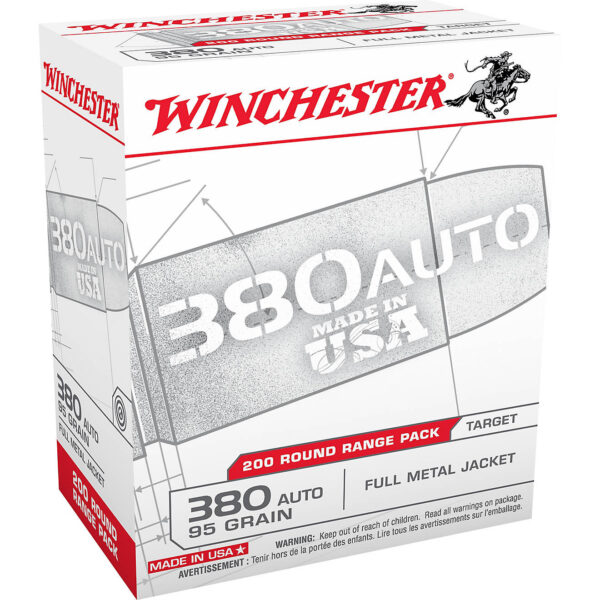 Winchester .380 Automatic 95-Grain FMJ Centerfire Pistol Ammunition