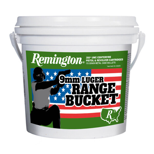 Remington UMC 9mm Brass 115-Grain Pistol Target Ammunition Bucket