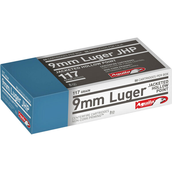Aguila Ammunition 9mm Luger 117-Grain Jacketed Hollow Point Ammunition