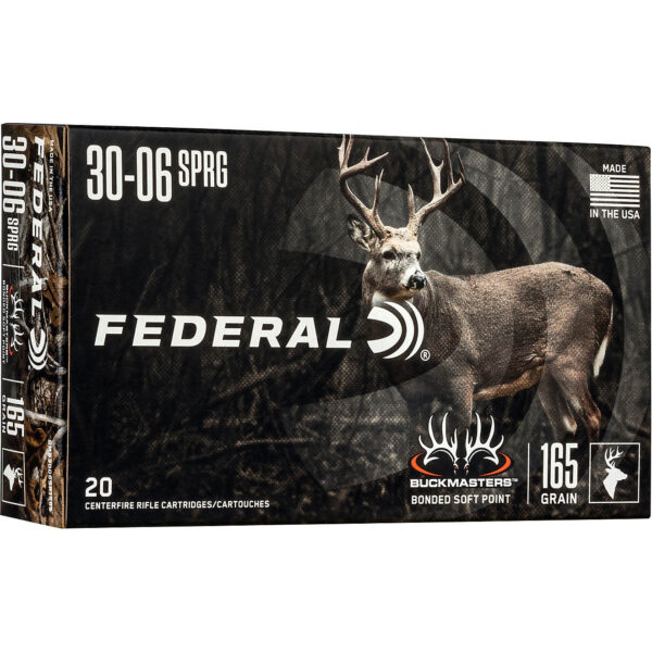 Federal Premium Buckmasters Bonded Soft Point .30-06 Springfield Centerfire Rifle Ammunition