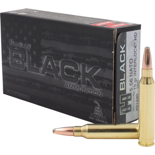 Hornady Black 5.56 NATO 75-Grain Interlock HD Rifle Ammunition