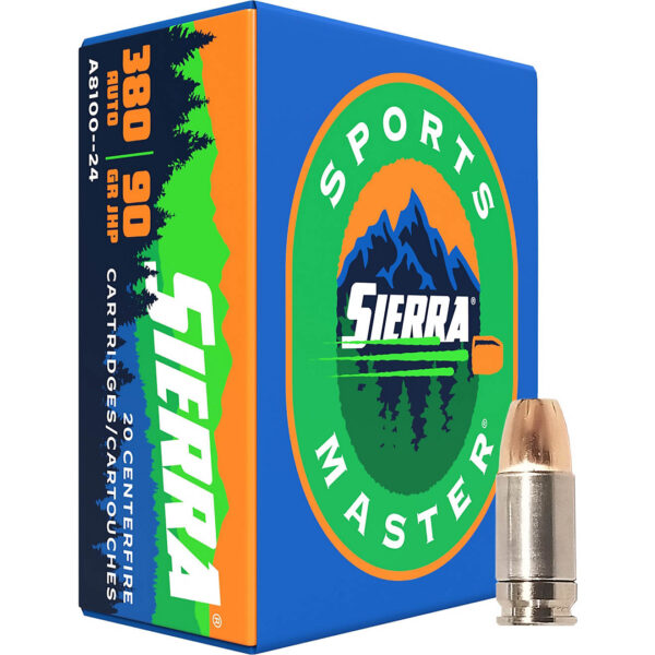 Sierra Sports Master .380 Auto 90-Grain JHP Centerfire Ammunition