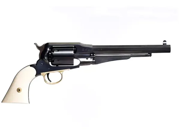 Uberti 1858 Remington Sodbuster Black Powder Revolver 44 Caliber 8" Barrel Steel Frame Ivory Grips