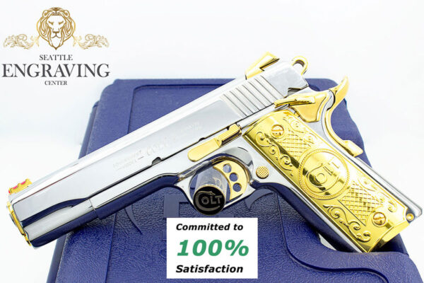 COLT 1911 38 Super Competition, High Polish Stainless Steel with 24K Gold Plated Accents (((ONLY ONE EXCLUSIVE))) - Image 3
