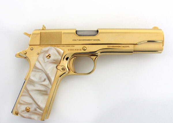 1911 COLT GOVERNMENT .38 SUPER, 24K ALL Gold Plated - Image 3