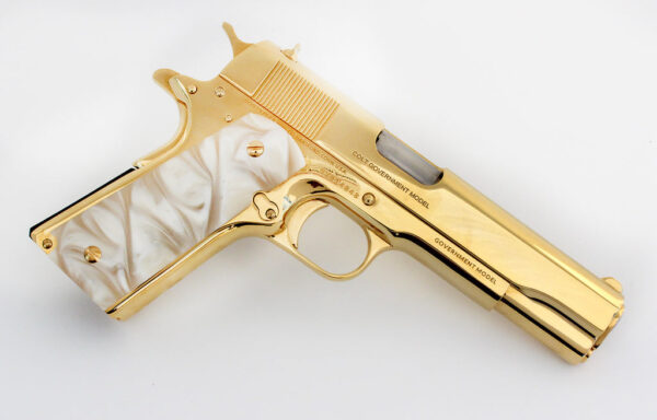 1911 COLT GOVERNMENT .38 SUPER, 24K ALL Gold Plated - Image 4