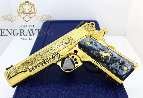 COLT 1911 38 Super Competition, 24K Gold, Mexican Heritage Design (((EXCLUSIVE))) - Image 5