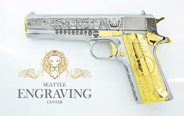 COLT 1911 Government 38 SUPER - Mexican Heritage Design, 24K Gold ((( EXCLUSIVE ))) - Image 2