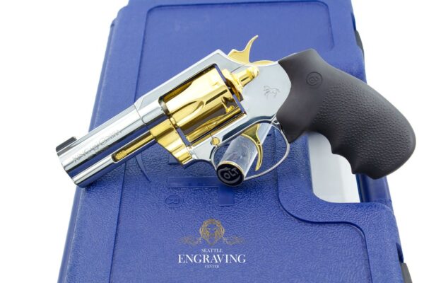 COLT KING COBRA 3" - 357 Magnum, High Polish Stainless Steel with 24K Gold - RARE - Image 2