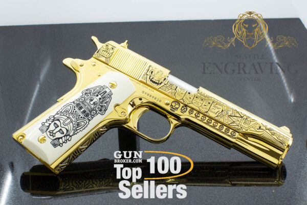 1911 COLT 45ACP, "EL JEFE DE JEFES" Mexican Heritage Design in 24K GOLD, Ruby, and Diamonds - Image 2