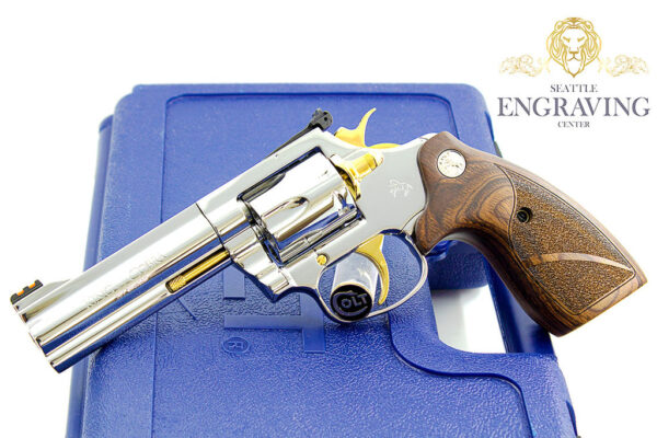 COLT KING COBRA TARGET 4" - 357 Magnum, High Polish Stainless Steel with 24K Gold - Image 3