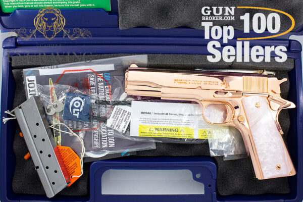 Custom 1911 COLT 45ACP, ALL 18K Rose Gold Plated - Image 3