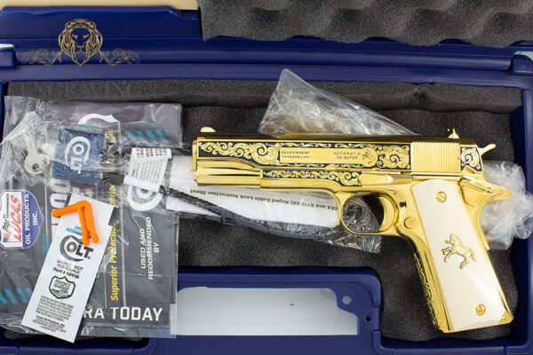 1911 COLT 38 Super - "COLT SCROLL" Design Engraving - All 24K Gold Plated - Image 3