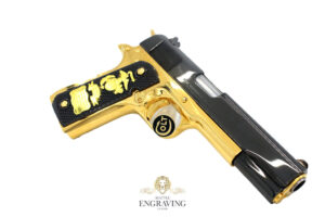 1911 Custom COLT Government 45 ACP, 24K Gold Plated & Black Chrome